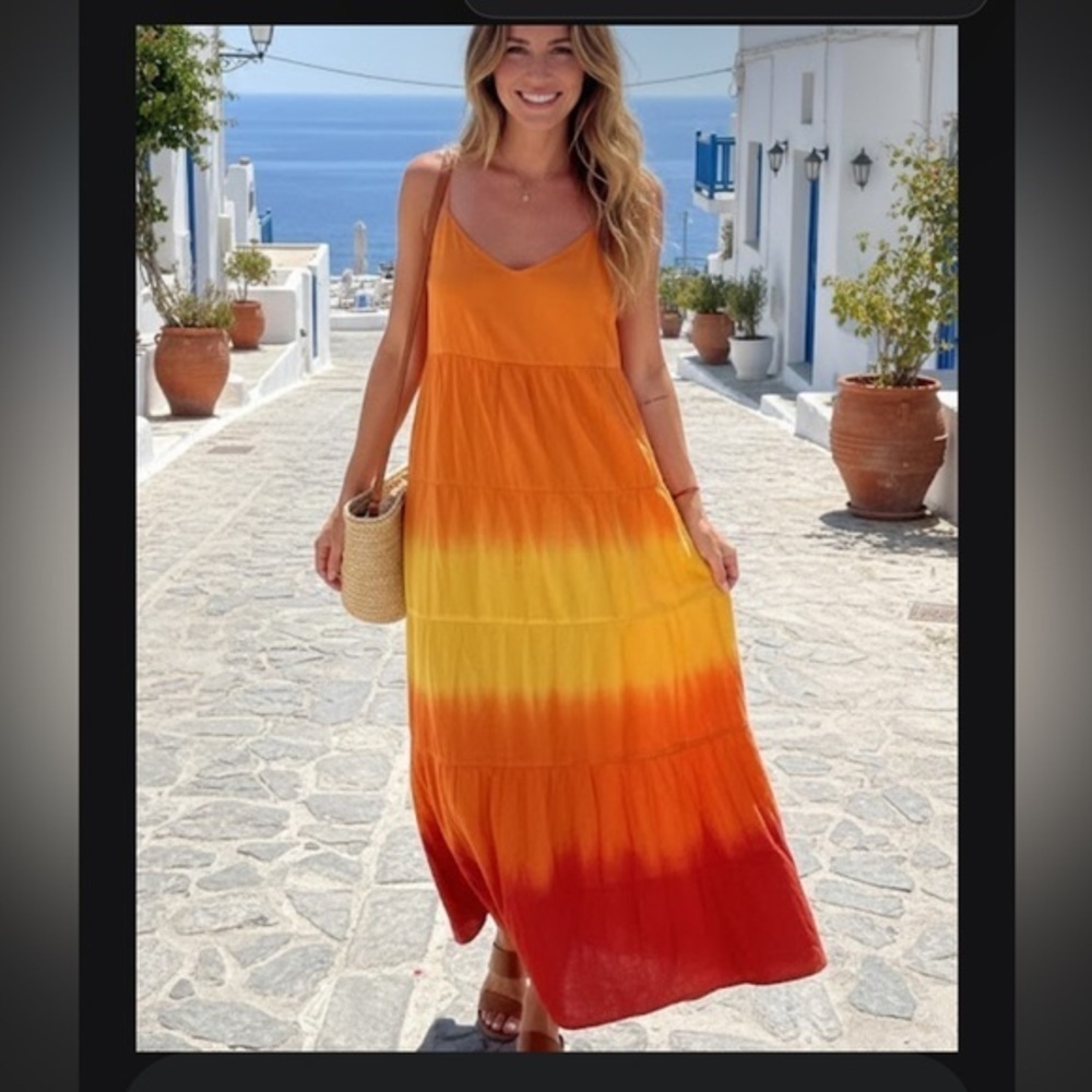 Jessica Simpson Orange Spaghetti Strap Sundress